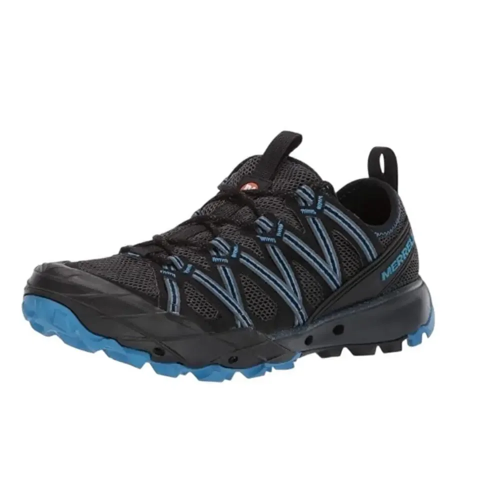 Merrell Size 8 Mens Choprock Hiking Shoes Sneakers Black Blue Outdoor